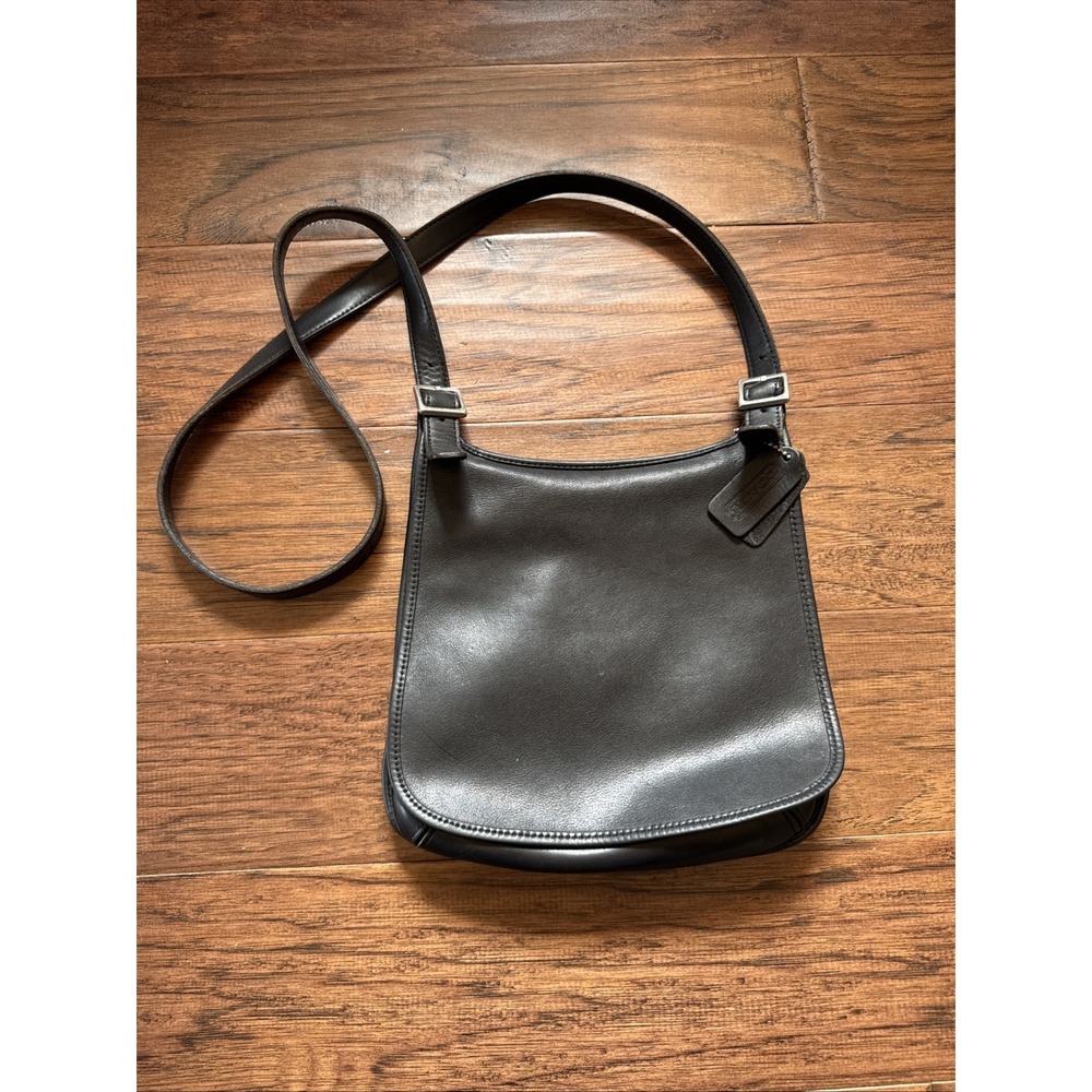 Vintage Coach Small Hippie Flap Bag #9135 Black Crossbody